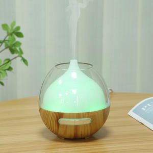 Mini humidificateur YX 313 80ml USB, diffuseur d'huiles essentielles à effet bois, diffuseur d'arômes pour la maison avec lumière - Product Image 1