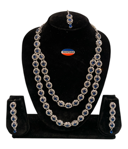 ชุดสร้อยคอหลายชั้น AD สำหรับผู้หญิง เครื่องประดับแฟชั่นที่หรูหราและมีสไตล์ สำหรับงานแต่งงาน งานเลี้ยง งานกลางคืน และชุดแบบดั้งเดิม - Product Image 1