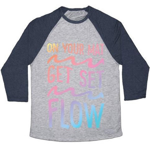 On Your <b>Mat</b> Get Set Flow Yoga Unisex Tri-Blend Baseball Tee - Product Image 2