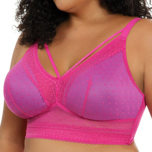 Sujetador <span class=keywords><strong>de</strong></span> <span class=keywords><strong>realce</strong></span> con encaje Ladymate ODM/OEM, bralette largo sin aros con relleno para mujer, sujetador <span class=keywords><strong>de</strong></span> encaje <span class=keywords><strong>de</strong></span> talla grande. - Product Image 2