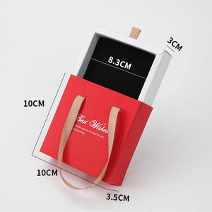 Caja de cartón deslizante al por mayor con logotipo personalizado para pendientes y joyas, caja de regalo con cinta - Product Image 3