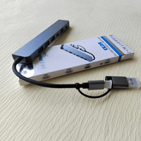 7 In 1 Hub tipe-c USB c USB 3.0 USB 2.0 Port PD adaptor pengisi daya 5Gbps Multiport stasiun Dok Multi adaptor untuk Mac Mini Book