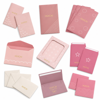 Enveloppes en papier esthétique rose avec logo en feuille d'or, papeterie décorative, invitations de mariage, cartes de remerciement, cartes de vœux