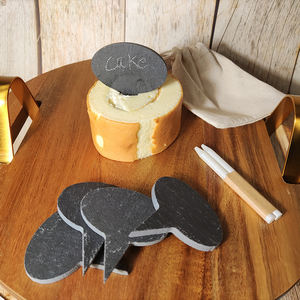 Marqueurs de fromage en <span class=keywords><strong>ardoise</strong></span> en gros, panneaux et étiquettes de fromage noirs avec crayon en <span class=keywords><strong>ardoise</strong></span> blanche - Product Image 2