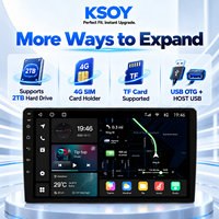 KSOY-TS18 Android 14 4+64G QLED WiFi 4G BT 5.0 Wireless Carplay RCA Output Kamera 360 Octa Core FM RDS Radio Android Autoradio