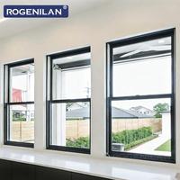 Ventanas Corredizas Dobles de Aluminio con Triple Vidrio, Resistentes a Huracanes, Marca ROGENILAN, Ahorro de Energía, con Rejilla