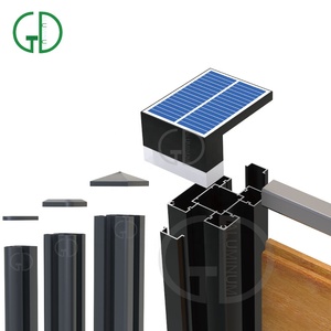 GD angle réglable aluminium enduit <span class=keywords><strong>de</strong></span> poudre noire poteau <span class=keywords><strong>de</strong></span> clôture canal extrusion 3x3 4x4 panneau composite wpc extérieur - Product Image 2
