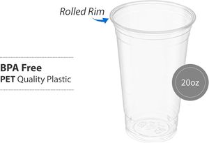 Custom Logo 16oz <b>Cold</b> Drink Smoothie Boba Tea Clear PET Takeaway Ice Coffee Plastic <b>Cups</b> with Lids - Product Image 3