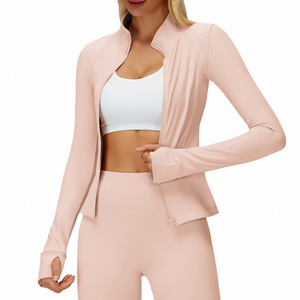 Veste zippée à col montant pour femme Disko Sport EWT5502, doublure polaire chaude, veste de fitness et de yoga, coupe ajustée, couleur unie - Product Image 3