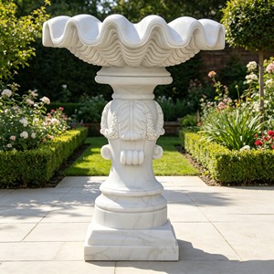 Urna Romana Clásica de Piedra Sólida con Ángeles Gemelos, Pedestal Cuadrado Tallado, Urna Decorativa para Jardín, Villa u Hotel con Diseño de Rosas - Product Image 2
