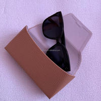 Étui à lunettes rigide en cuir PU léger et élégant M&Y, personnalisable avec logo, boîte de rangement rétro pour lunettes, antichoc et anti-pression
