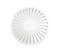 Diffuseur d'air carré en aluminium à 4 voies pour plafond, grille d'alimentation CVC avec option d'amortisseur pour systèmes de climatisation