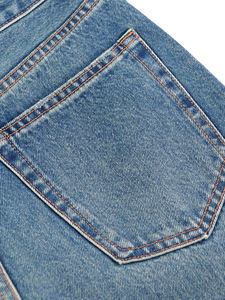 YUANBOFEI kadınlar erkek arkadaşı rahat gevşek Denim kot yüksek kaliteli nefes yüksek bel geniş bacak mavi yıkanmış rahat özel - Product Image 5