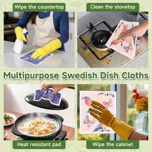 Paños de Cocina Suecos Lavables, Paños de Celulosa Reutilizables, Toallas de Papel Absorbentes, Esponjas para Limpiar Platos, Paños de Cocina - Product Image 6