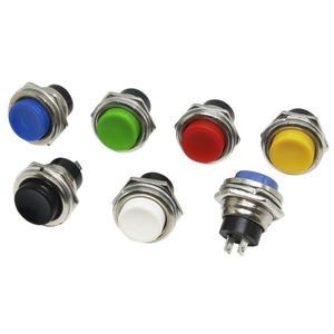 Interruptor momentáneo redondo de 16mm 3A 125V/AC 6A 125VAC Interruptor de botón pulsador de reinicio automático rojo de - Product Image 2