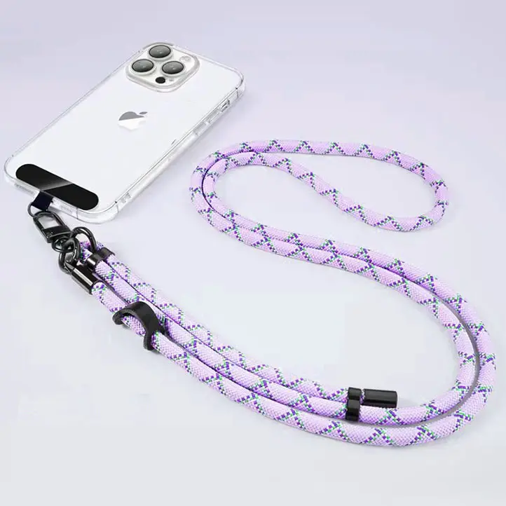 맞춤형 다기능 전화 로프 스트랩 크로스 바디 목걸이 개인화 나일론 꼰 휴대 전화 끈 조절 가능