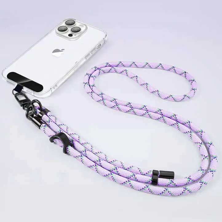 Custom Made Multifunctionele Telefoon Touw Bandjes Crossbody Ketting Met Gepersonaliseerde Nylon Gevlochten Mobiele Telefoon Lanyard Verstelbaar