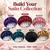 Bonnet de nuit en satin double couche 61g pour femmes aux cheveux bouclés ou longs, couture plate, OEM ODM