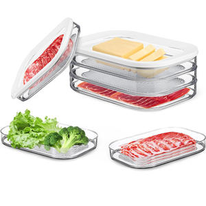 NFS Boîte de rangement de viande pour réfrigérateur à trois couches Bac à viande avec couvercle transparent pour la cuisine - Product Image 1