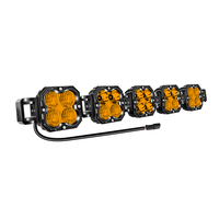 Barre lumineuse LED ambre de 34 pouces, 5 modules, trèfle à quatre feuilles, éclairage de travail tout-terrain, étanche IP67, 150W pour camion, VTT, UTV