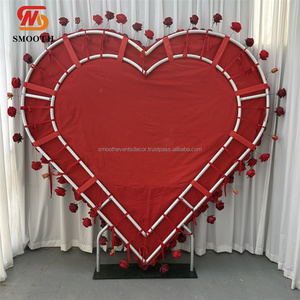 ฉากหลังงานแต่งงานแบบมืออาชีพ ปรับแต่งได้ตามต้องการ รูปทรงประตู ตกแต่งด้วยดอกไม้ประดิษฐ์รูปหัวใจ - Product Image 5