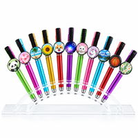 Stylo bille à poussoir personnalisé de 25 mm avec pièces de badge photo pour cadeau promotionnel