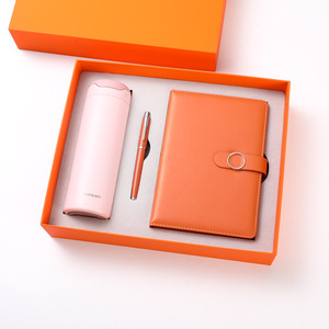 Set de Regalo de Cuaderno de Algodón Azul de Lujo, Diario Moderno y Ecológico Personalizado, Set de Regalo Empresarial con Termo, Diario y Bolígrafo - Product Image 6