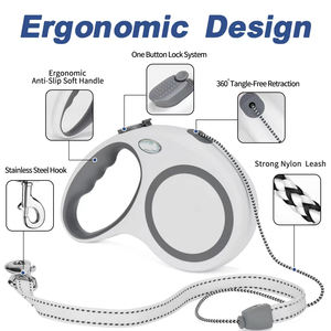 สายจูงสุนัขแบบยืดหดได้<span class=keywords><strong>30</strong></span>ฟุตสายจูงสุนัขสำหรับสุนัขขนาดใหญ่ขนาดกลางถึง77ปอนด์สำหรับงานหนักไม่พันกัน - Product Image 4