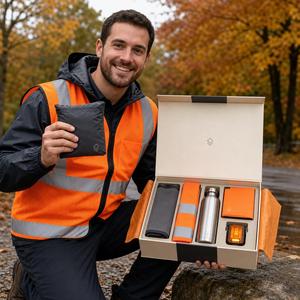 Kit de Seguridad para Lluvia para Empleados, Estilo Empresarial Personalizado, Otoño, Aire Libre, Poncho, Chaleco Reflectante, Botella, Documento, Acción de Gracias, Graduación - Product Image 3