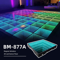 Piste de danse LED pour DJ, discothèque, fête, mariage, scène d'événement avec effet miroir infini 3D et programmation DMX