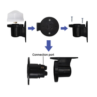 AC220V lampu jalan fotosel antiair, sakelar Sensor fotosel otomatis On-Off untuk penerangan luar ruangan
