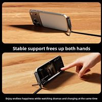 Câble de charge multi-ports USB-A vers Type C avec support réglable multi-angle, câble de charge rapide 65W, support invisible 2-en-1