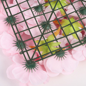 Mur floral artificiel 30x30cm, fleurs en soie plastique rectangulaires, accessoires de photographie de mariage, décoration intérieure, réutilisable - Product Image 3