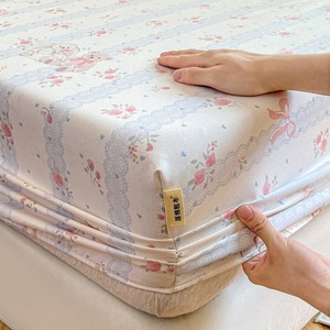 Three-piece Printed Bed Sheet Set Original Cotton Rough <strong>Linen</strong> Mat Bed Cover Pillow Cases American Home Eco-Friendly Breathable - Product Image 6