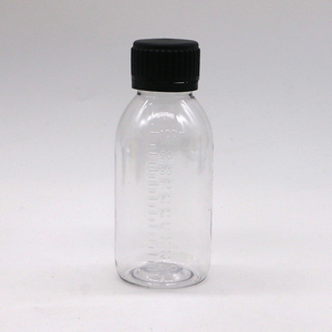 Hot bán 100ml/<span class=keywords><strong>60ml</strong></span> 3.2oz/2.1oz xi-rô Pet thu nhỏ chai với Làm xáo trộn hiển nhiên mũ cho chất lỏng container - Product Image 2