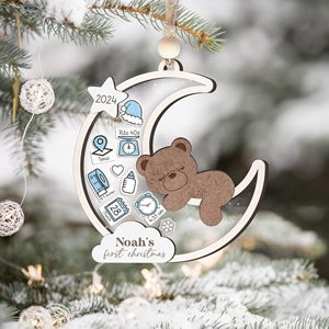 2024 Personalized 1St <b>Christmas</b> 4D Shake Ornament Custom New Baby Gift - Product Image 3