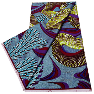 <span class=keywords><strong>Tela</strong></span> africana de alta calidad con estampado nigeriano Ankara, 6 yardas, 100% algodón para <span class=keywords><strong>vestidos</strong></span> de mujer, ideal para fiestas. - Product Image 4