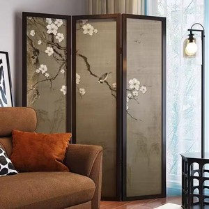 Biombo Plegable de Madera Maciza con Diseño Floral Impreso para Sala de Estar, Dormitorio, Salón de Té, Hotel, Decoración del Hogar - Product Image 4