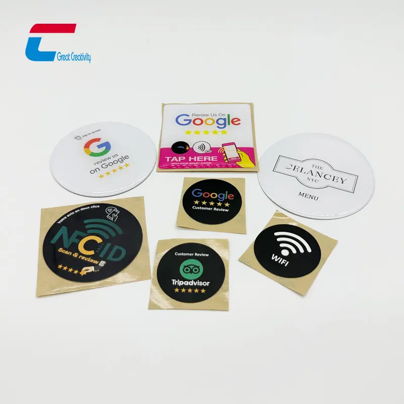 CXJ RFID-Fabrik NFC-Tags rundes weiches hartes PVC Anti-Metall-PVC-Tag auf Metall NFC-Aufkleber für Social Media-Anwendung