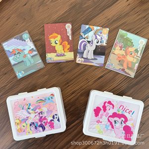 Boîte de rangement carrée My Little Pony blanche avec couvercle rabattable, design de dessin animé anti-poussière pour l'organisation des cartes - Product Image 1