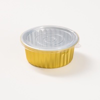 Barquettes en aluminium robustes avec couvercle, jetables, pour préparation de repas, barquettes en aluminium doré de qualité alimentaire, résistantes au four