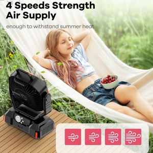 F22 Double Motor USB Portable Camping Fan 40000mAh Remote Control Auto Oscillating LED <b>Light</b> Outdoor Camping Tent Beach Fan - Product Image 2