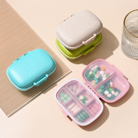 Boîte à pilules portable à 8 compartiments, en plastique scellé, anti-humidité, organiseur hebdomadaire de médicaments, étui de rangement, impression de logo