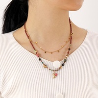 Nouveautés Collier pendentif en acier inoxydable en forme de botte, collier en pierre naturelle tendance, collier vintage de luxe pour femmes