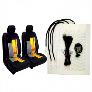 Siège chauffant en fibre <span class=keywords><strong>de</strong></span> carbone <span class=keywords><strong>pour</strong></span> voiture, intérieur en cuir, 2 places chauffantes (conducteur et passager), installation intégrée, interrupteur à 3 niveaux - Product Image 1