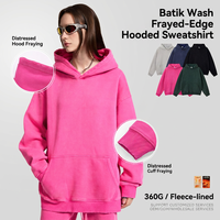 Sudadera con Capucha de Felpa Gruesa, Corte Holgado, Mezcla de Algodón, Bolsillo Canguro, Puños Acanalados, para Uso Diario Informal