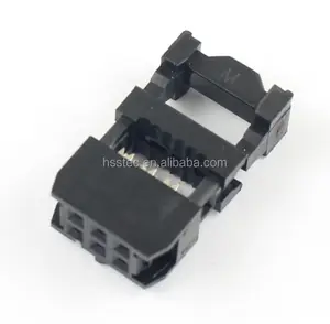 Negro 2,54mm Paso 2x3 Pin 6 Pin IDC FC Conector de cable de cabecera hembra FC-6