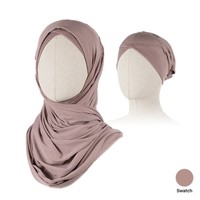 Cloud Jet noir coton Polyester femme Islam toute saison conception unie taille libre instantanée TAKVA Infinity Hijab ensemble
