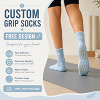 Chaussettes antidérapantes personnalisées pour femmes, de haute qualité, respectueuses de l'environnement, pour le yoga, le pilates, les sports, avec logo personnalisé