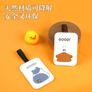 Paño de cocina rectangular de pulpa de lufa natural, tipo borrador mágico, antiadherente, para ollas y sartenes, con diseño de gato y pato. - Product Image 4
